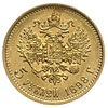 5 rubli 1898 АГ, Petersburg, złoto 4.30 g, Kazakov 109, wyśmienite, umyte, ale bardzo ładne