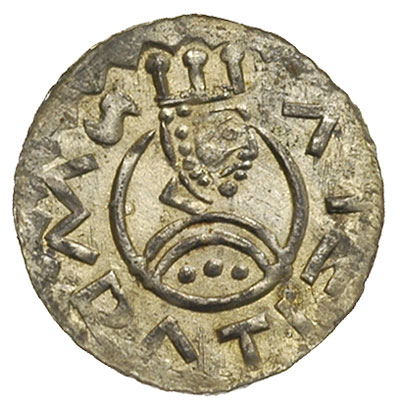 denar królewski po 1086, Aw: Popiersie króla w p