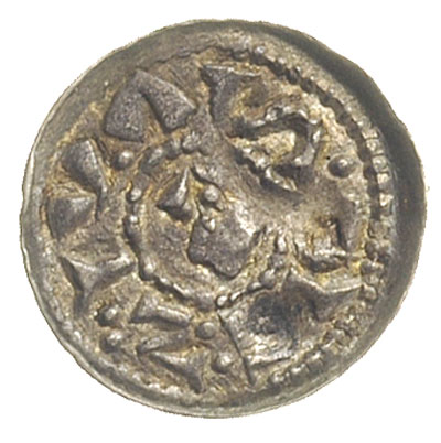 denar książęcy, Aw: Głowa w lewo w obwódce i napis, Rw: Jeździec na koniu w lewo, za nim + srebro 0.60 g, Str. 33, Such. IX/1, ładnie zachowany, patyna, moneta z aukcji Künkera 76/3674