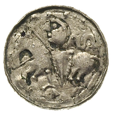 denar książęcy, Aw: Głowa w lewo w obwódce i napis, Rw: Jeździec na koniu w lewo, za nim S, srebro 0.85 g, Str. 33, Such. IX/1