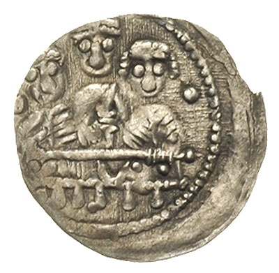 denar, Aw: Popiersie księcia z mieczem z lewej o