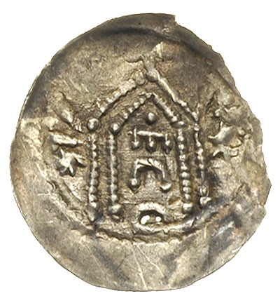 denar koniec XII - początek XIII w., Aw: Kościół
