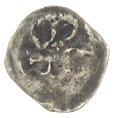 denar XIV w, Aw: Gryf kroczący w lewo, Rw: Trójwieżowa budowla, pod łukiem bramy hełm, 0.24 g, Dbg. 248