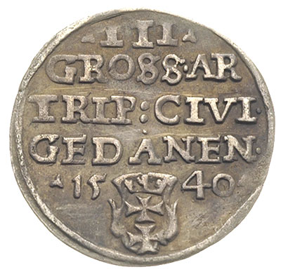 trojak 1540, Gdańsk, Iger G.40.1.e (R1), ciemna patyna