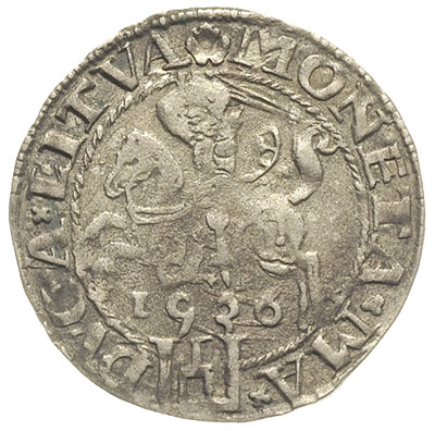 grosz 1536, Wilno, odmiana z literą I pod Pogonią, Ivanauskas 2S55-15, T. 7, rzadki, nierównomierna patyna