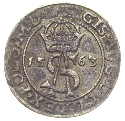 trojak 1563, Wilno, korona na awersie nie rozdziela napisu, Iger V.63.1.d (R), Ivanauskas 9SA47-8, patyna