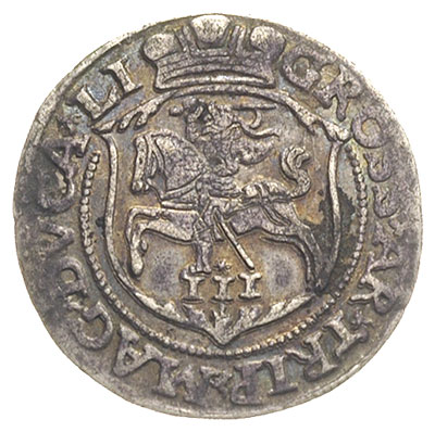 trojak 1563, Wilno, korona na awersie nie rozdziela napisu, Iger V.63.1.d (R), Ivanauskas 9SA47-8, patyna