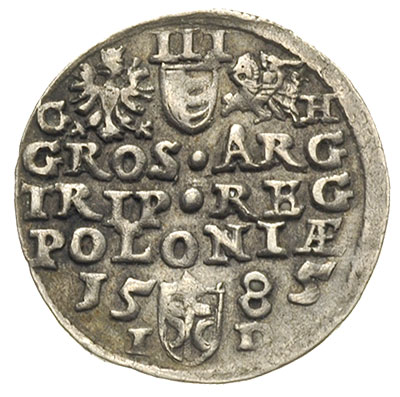 trojak 1585, Olkusz, litery G - H, Iger 85.2.c (R1), patyna
