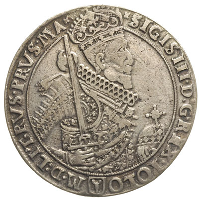 talar 1628, Bydgoszcz, odmiana z herbem podskarbiego pod popiersiem króla, 27.91 g, Dav. 4315, T. 6