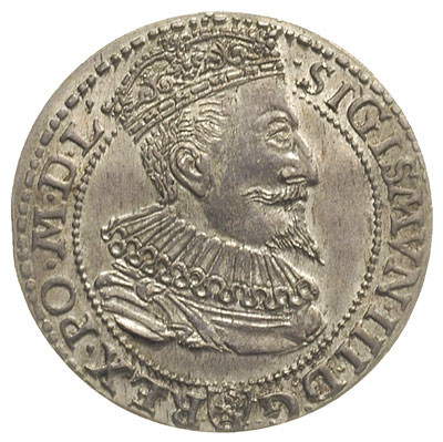 szóstak 1596, Malbork, na awersie obwódka wewnętrzna dotyka dolnej krawędzi korony, bardzo ładnie zachowany, patyna