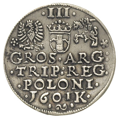 trojak 1601, Kraków, popiersie króla w lewo, Iger K.01.1.a (R1)