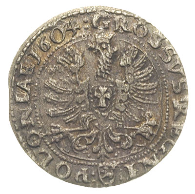 grosz 1604, Kraków, odmiana z herbem Lewart pod Orłem, patyna