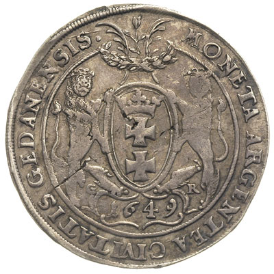 talar 1649, Gdańsk, odmiana z dużą głową króla, 