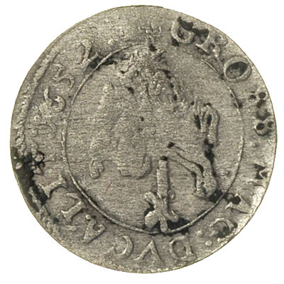 grosz 1652, Wilno, Ivanauskas 4JK5-4, T. 3, lekko wygięty, rzadki