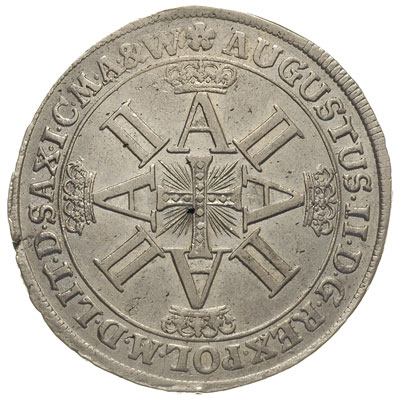 talar 1702, Lipsk, Aw: Krzyż duńskiego Orderu Sł