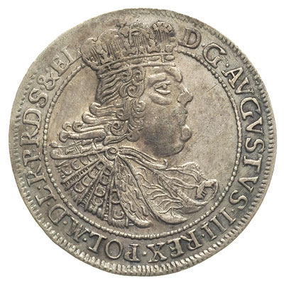 ort 1758, Gdańsk, H-Cz. 2932 (R6), T. 40, moneta z 20 aukcji WCN, wielka rzadkość, delikatna patyna