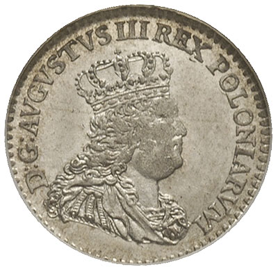 1/2 szóstaka (trojak) 1753, Lipsk, Iger Li.53.1.c (R2), Merseb. 1786, moneta w pudełku NGC z certyfikatem MS 65, wyśmienity stan zachowania