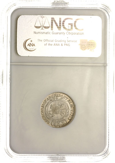 1/2 szóstaka (trojak) 1753, Lipsk, Iger Li.53.1.c (R2), Merseb. 1786, moneta w pudełku NGC z certyfikatem MS 65, wyśmienity stan zachowania