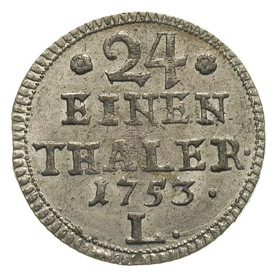 /24 talara, Lipsk, na rewersie litera L, Merseb. 1768, Olding 457.f, bardzo ładnie zachowany