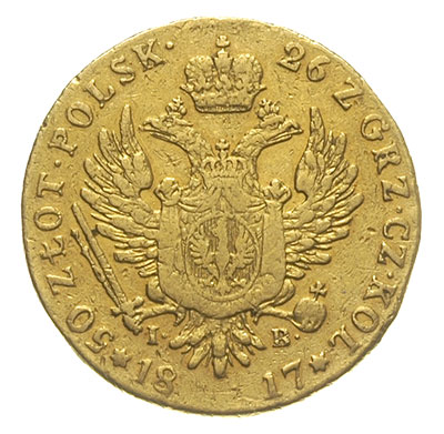 50 złotych 1817, Warszawa, złoto 9.55 g, Plage 1, Bitkin 804 (R1), Fr. 105
