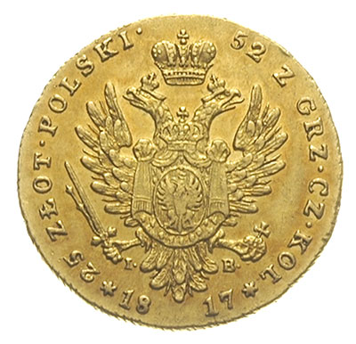 25 złotych 1817, Warszawa, złoto 4,87 g, Plage 1