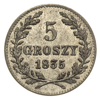 5 groszy 1835, Wiedeń, Plage 296, wyśmienicie zachowany egzemplarz, delikatna patyna