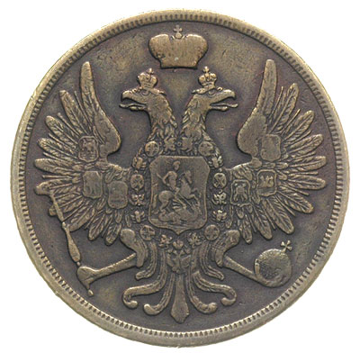 3 kopiejki 1858, Warszawa, Plage 472, Bitkin 456