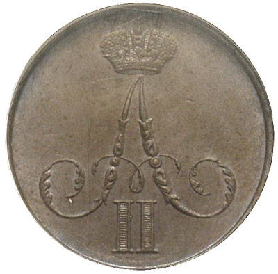 kopiejka 1859, Warszawa, moneta w pudełku NGC z certyfikatem MS 63 BN, wyśmienity egzemplarz, patyna
