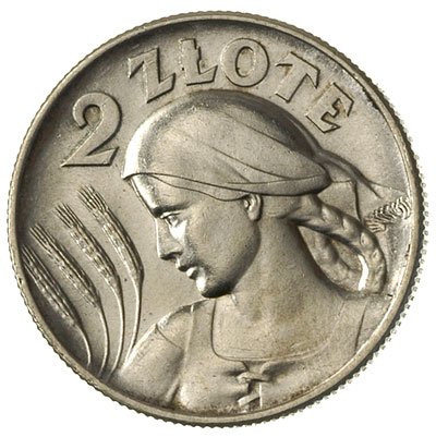 2 złote 1925, Londyn, z kropką po dacie, Parchim