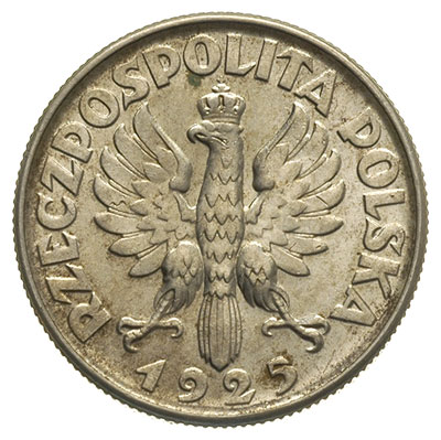 2 złote 1925, Filadelfia, bez kropki po dacie, Parchimowicz 114.e, piękne i rzadkie