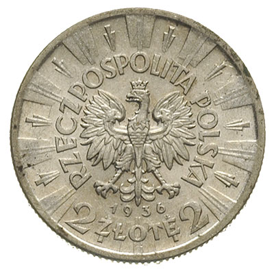2 złote 1936, Warszawa, Józef Piłsudski, Parchim
