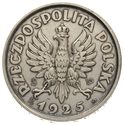 5 złotych 1925, Konstytucja - odmiana z monogramami