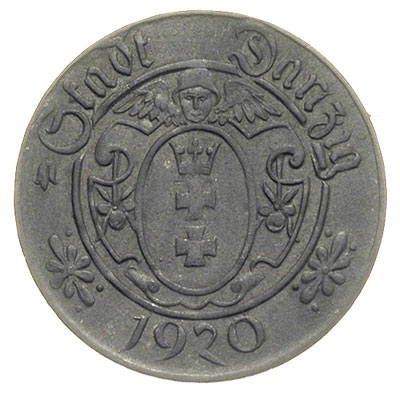 10 fenigów, 1920, Gdańsk, odmiana z małą cyfrą 1