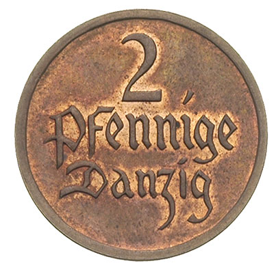 2 fenigi 1923, Berlin, Parchimowicz 54.d, moneta wybita stemplem lustrzanym, rzadkie i ładne