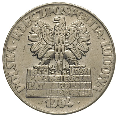 20 złotych 1964, Mapa Polski i atrybuty przemysłu, Parchimowicz P-294.a, nikiel