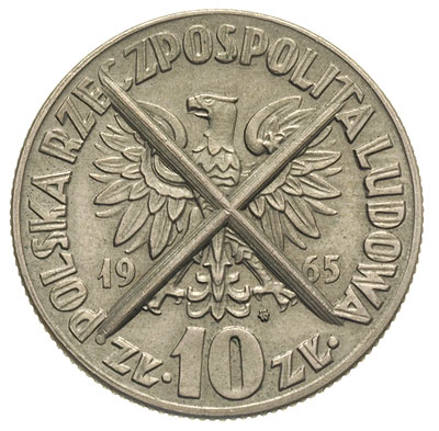 10 złotych 1965, Mikołaj Kopernik, miedzionikiel