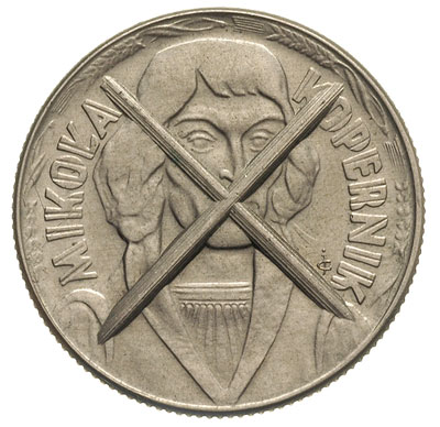 10 złotych 1965, Mikołaj Kopernik, miedzionikiel 13,06 g, Parchimowicz -, moneta wybita skasowanymi stemplami, duża rzadkość
