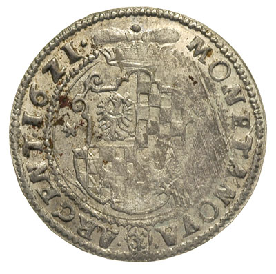 24 krajcary (bez oznaczenia nominału) 1621, Legnica, FuS 1689, srebro 6.06 g, w/g Ejzenharta jest to moneta ćwierćtalarowa, rzadkie i ładne