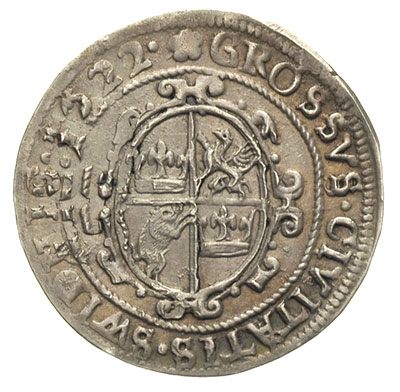 12 krajcarów 1622, Świdnica, odmiana bez znaku mincerza, FuS 3611, 3.01 g, bardzo rzadka moneta kipperowa i bardzo ładnie zachowana, patyna