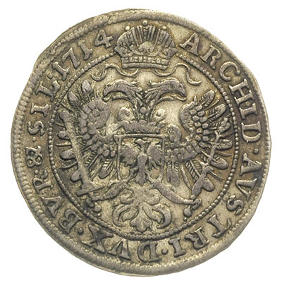VI krajcarów 1714, Wrocław,  FuS 842, patyna