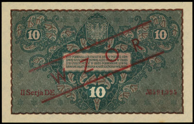 10 marek polskich 23.08.1919, WZÓR, II Serja DE,