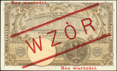 1.000 złotych 28.02.1919, WZÓR, seria A, numerac