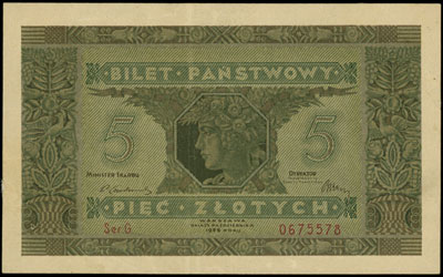 5 złotych 25.10.1926, seria G, Miłczak 65, Lucow