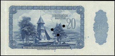 20 złotych 20.08.1939, SPECIMEN, bez oznaczenia 
