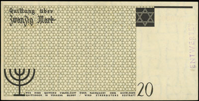 20 marek 15.05.1940, wzór kasowy z pieczęcią ENT