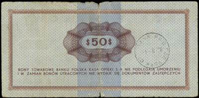Bony Towarowe PEKAO SA, 2 x 50 dolarów 1.10.1969