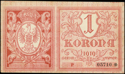 Lwów, Gmina Miasta, 1 korona 5.06.1919, seria P, Podczaski G-203.B.2