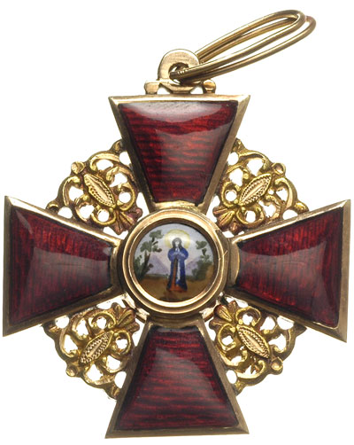 Order św. Anny krzyż 3 klasy, na stronie odwrotn