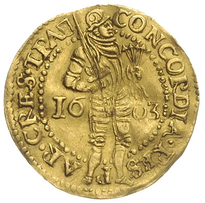 dukat 1603, złoto 3.46 g, Delm. 963, Purmer Ut24