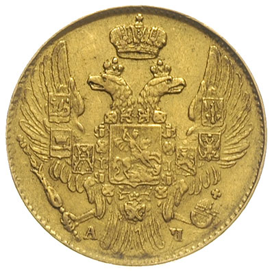 5 rubli 1842 / СПБ - АЧ, Petersburg, złoto 6.49 g, Bitkin 19